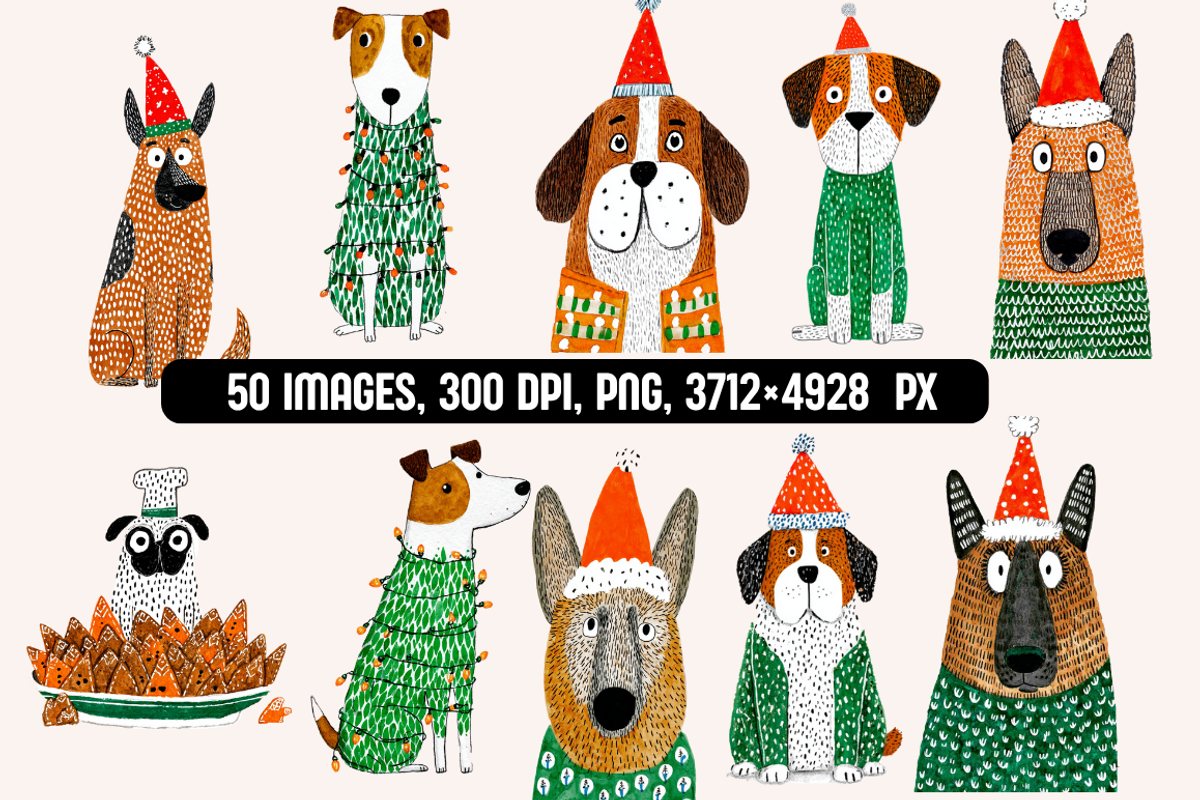 Paws & Presents: Christmas Dogs, an Animal Illustration by PrintHaven Designs (Photo 3 of 9)