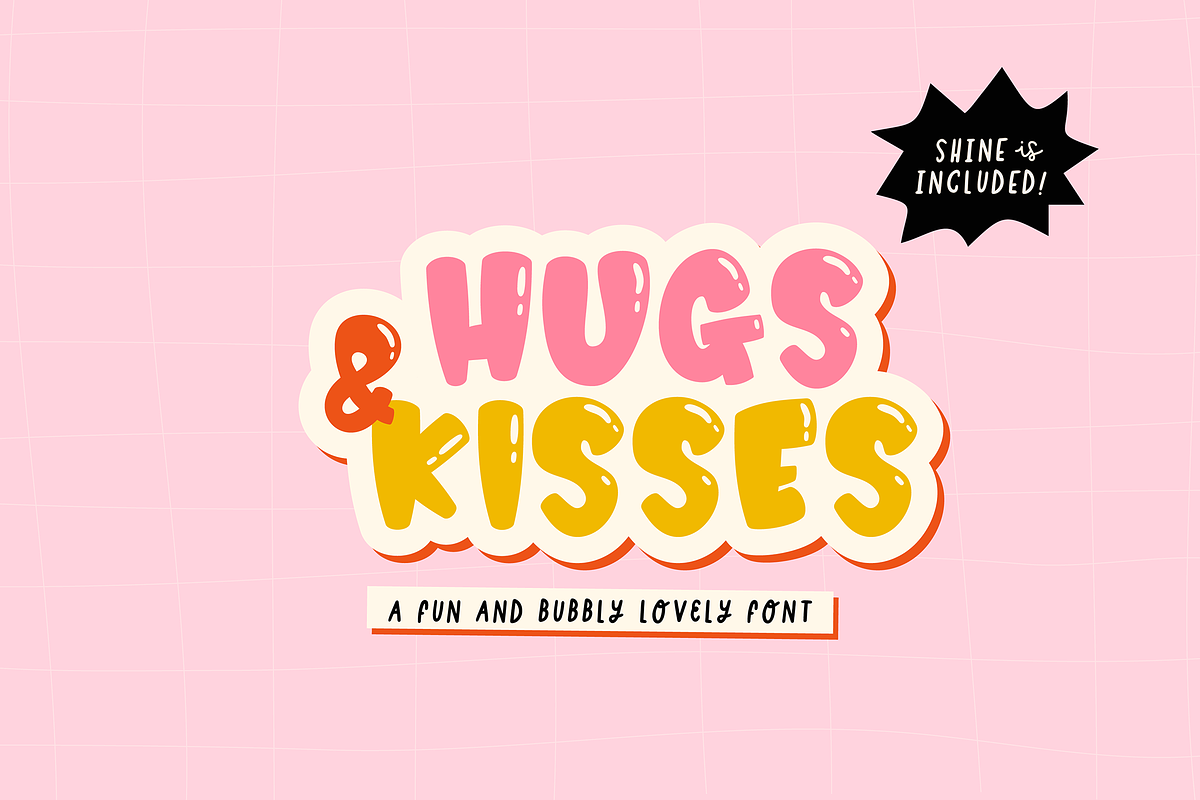 HUGS AND KISSES, a Font by Maria Feliz Fonts (Photo 1 of 9)