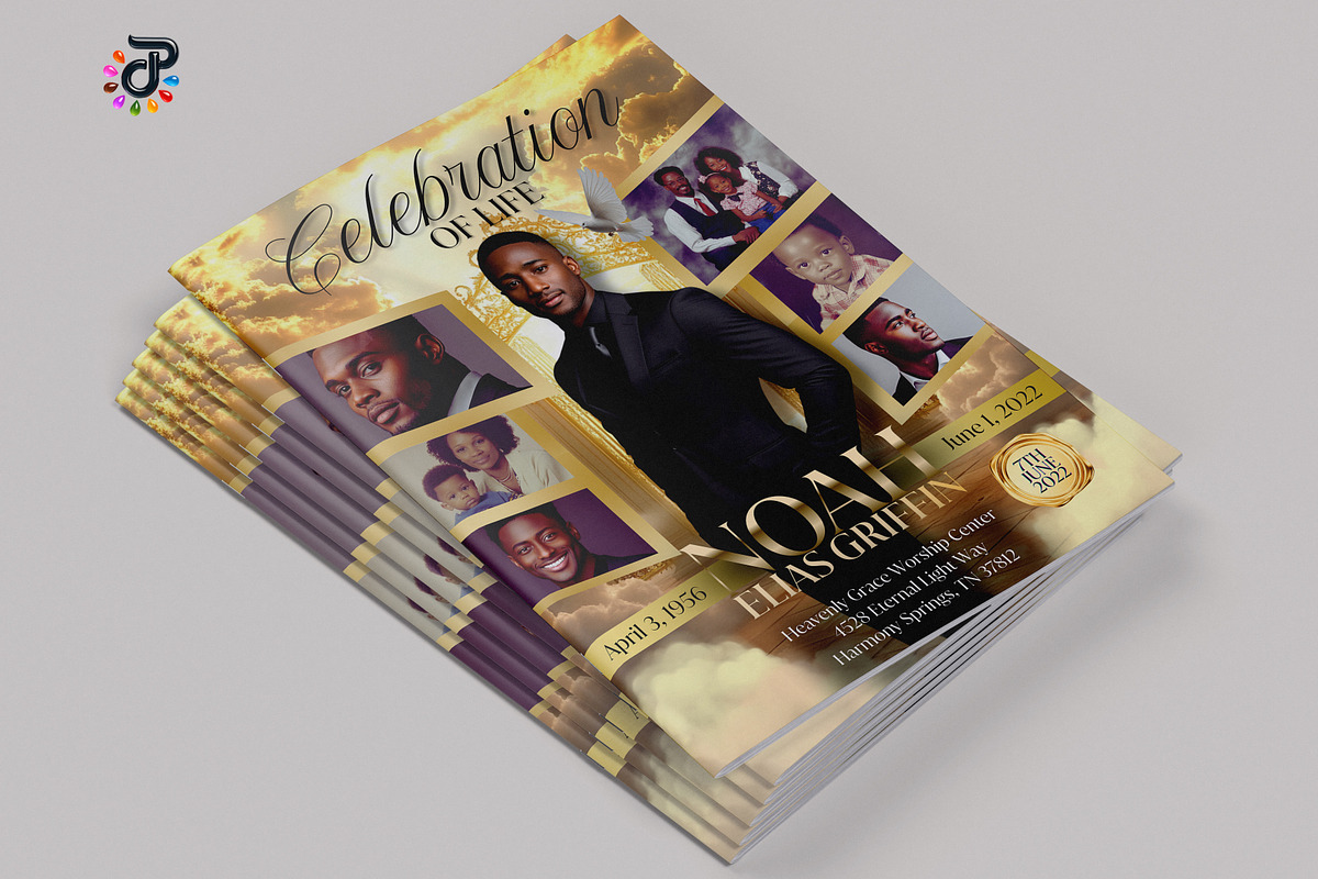 Elegant Canva Obituary Template, a Brochure Template by Protech Design ENT (Photo 3 of 9)