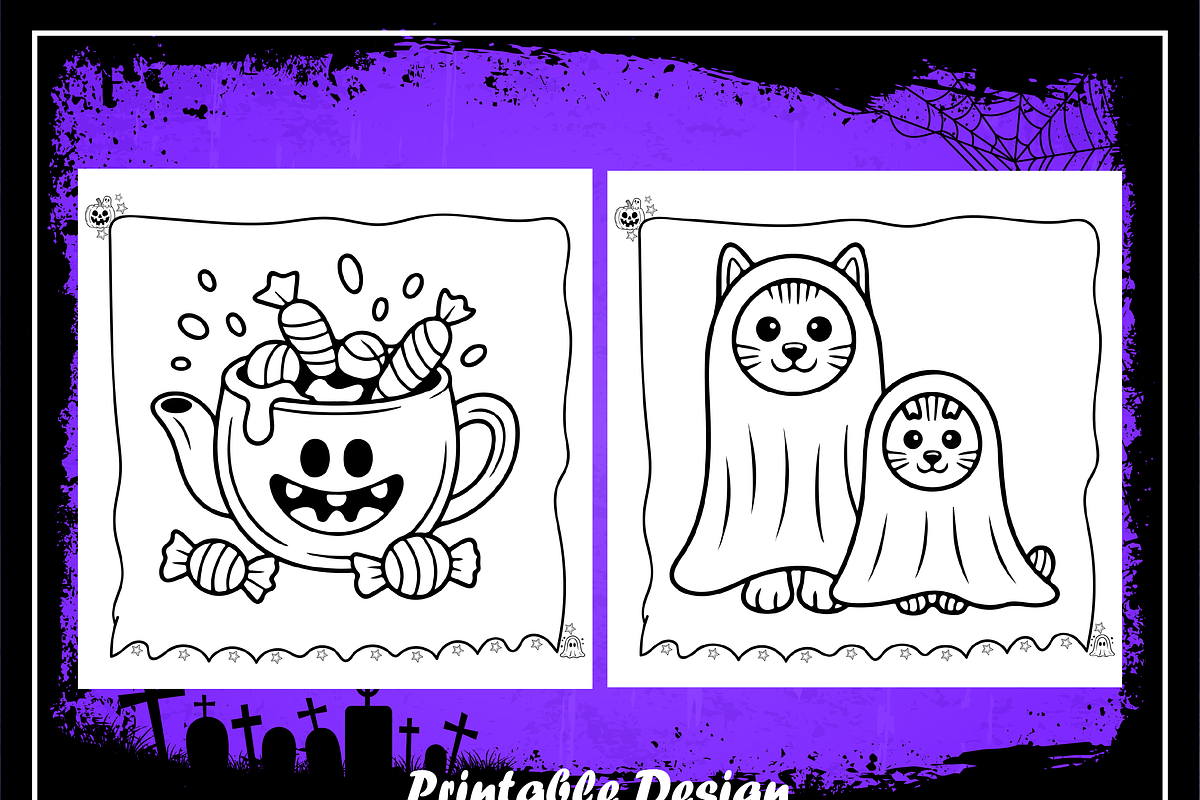 Adorable Cute Halloween Kids Color, an Animal Illustration by Printable Design Store (Photo 3 of 9)