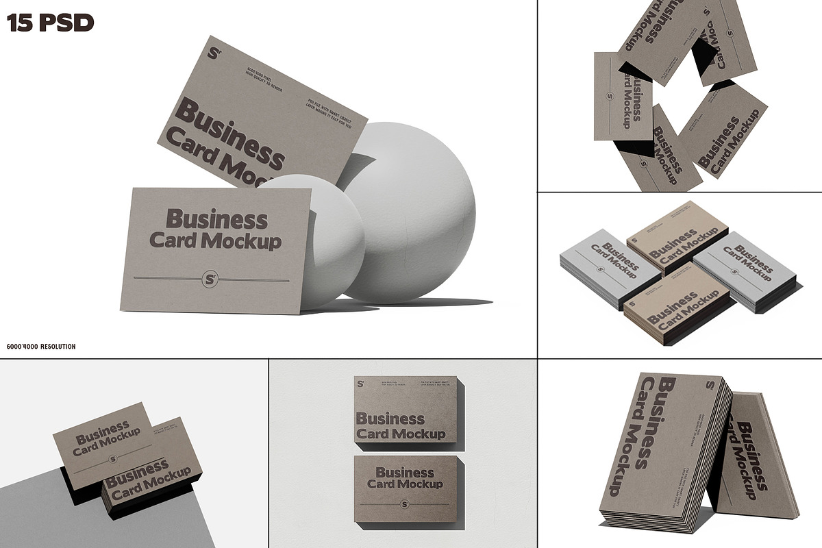Minimalist Business Card Mockup Set, an Advertising Mockup by pixelmock (Photo 2 of 15)
