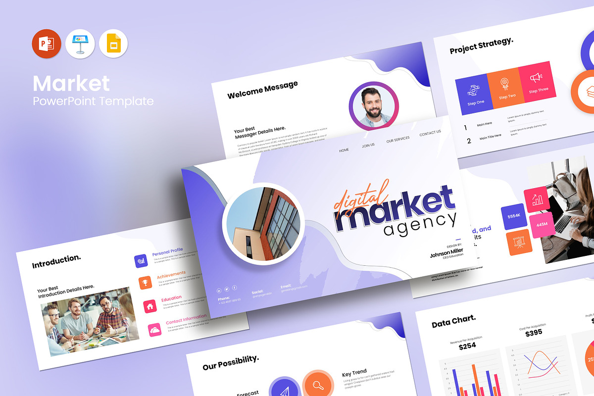 Digital Market Agency Presentation, a Social Media Template by evgenystudio (Photo 1 of 7)