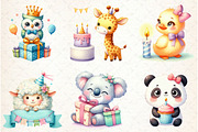 Minimalist Birthday Animal Clipart, an Illustration by Watercolor design (Thumbnail 4 of 4)