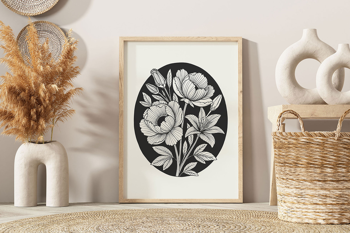 Linocut Flowers | Poster Builder, an Object Graphic by KetteCreate (Photo 10 of 12)