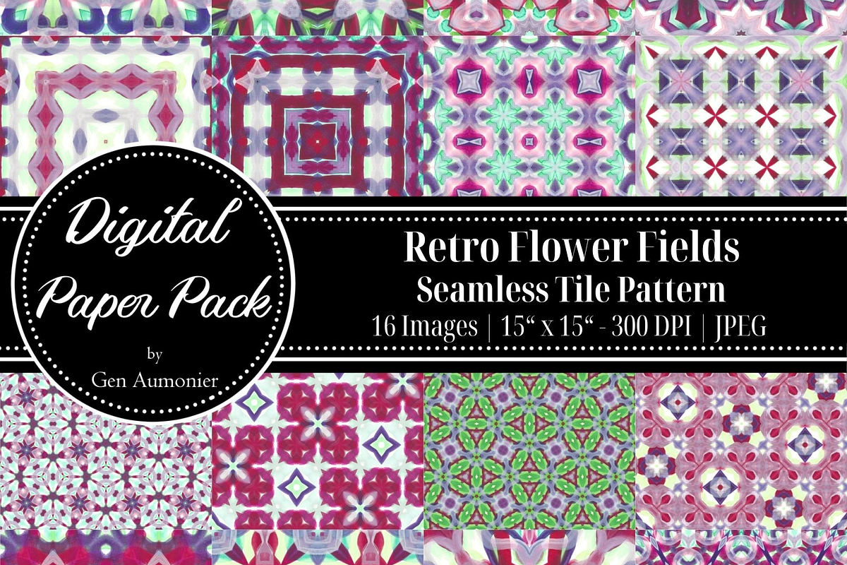 Retro Abstract Watercolor Patterns, a Pattern Graphic by Gen Aumonier (Photo 1 of 7)
