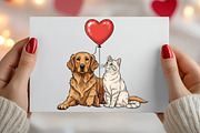 Dog and Cat Valentine PNG, an Illustration by Canvas Craft (Thumbnail 5 of 6)