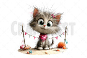 Whimsical Summer Cats Clipart, an Illustration by Craft Nest (Thumbnail 11 of 12)