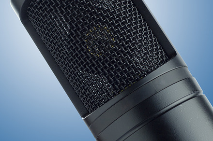 black condenser microphone