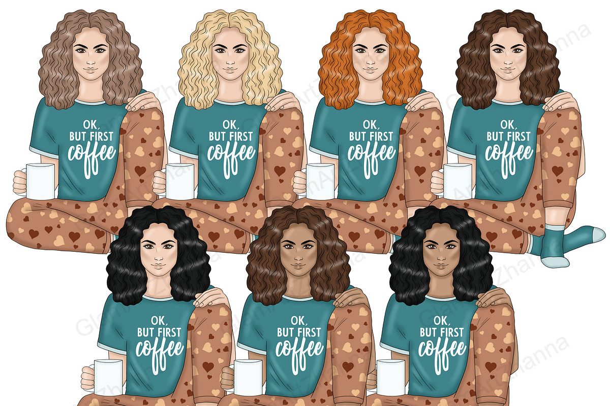 Coffee Lover Clipart, an Illustration by GlamArtZhanna (Photo 4 of 4)