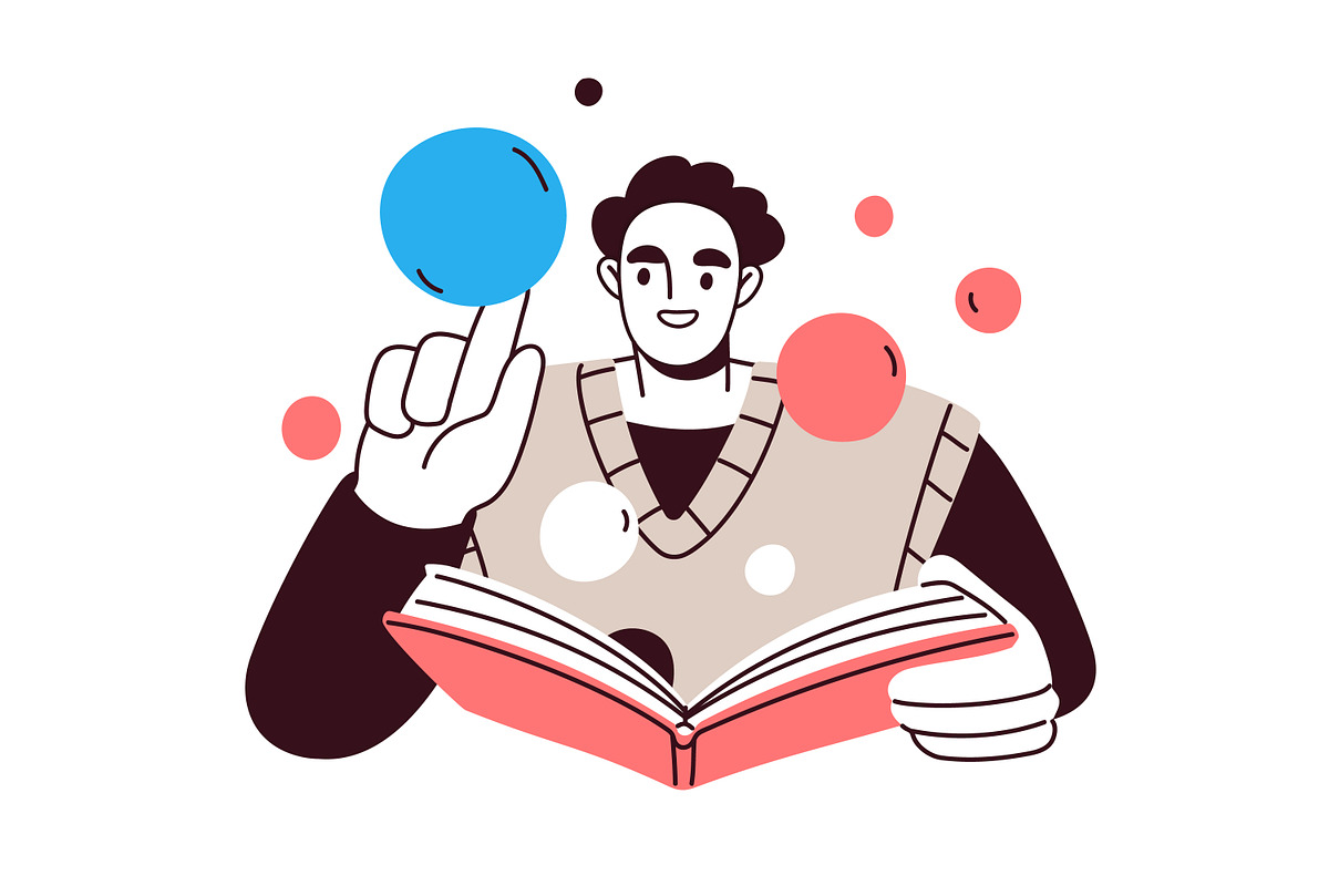 Readers with books concepts set, a Person Illustration by Good Studio (Photo 2 of 15)