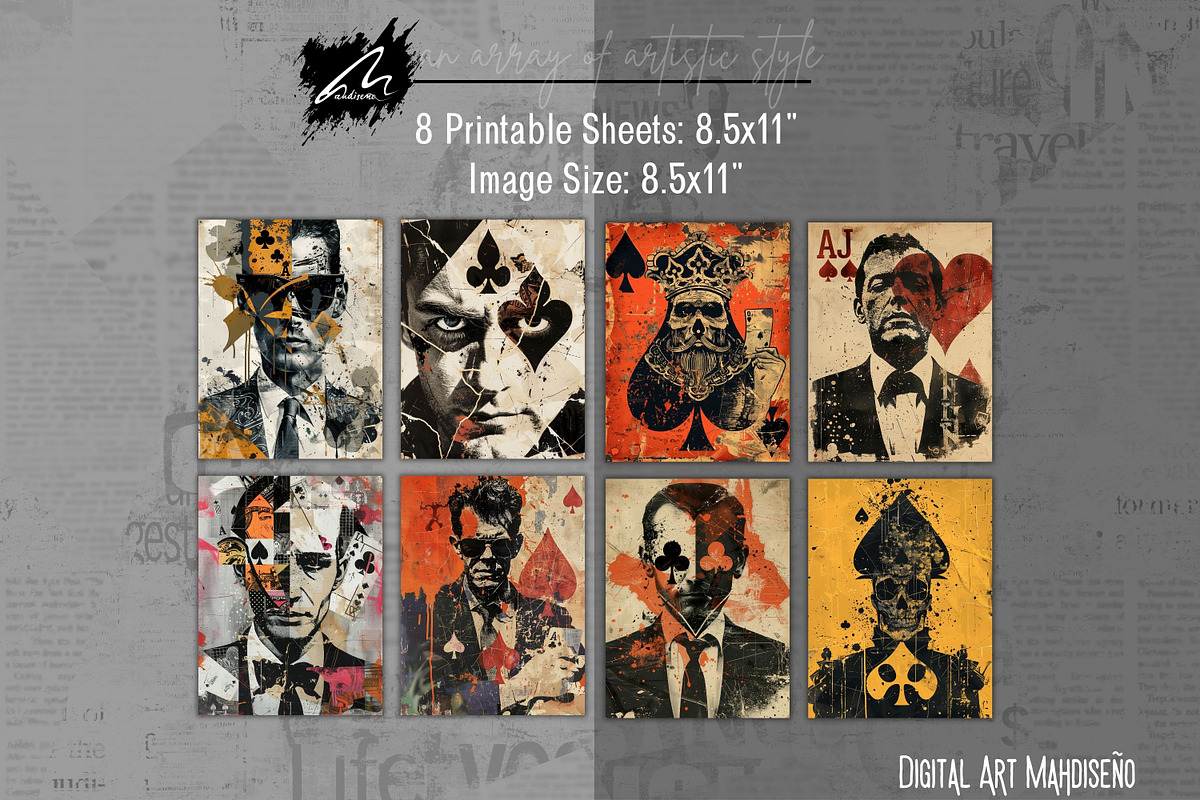 Whimsical Playing Card, Vintage Page, a Person Illustration by Digital Art Mahdiseño (Photo 3 of 10)