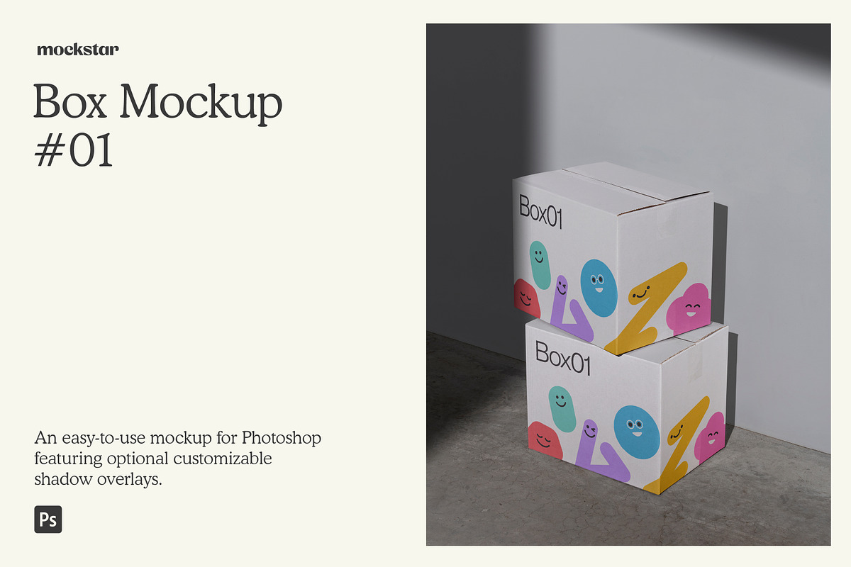 Packaging Box 01 Mockup, a Packaging Mockup by mockstar (Photo 1 of 9)