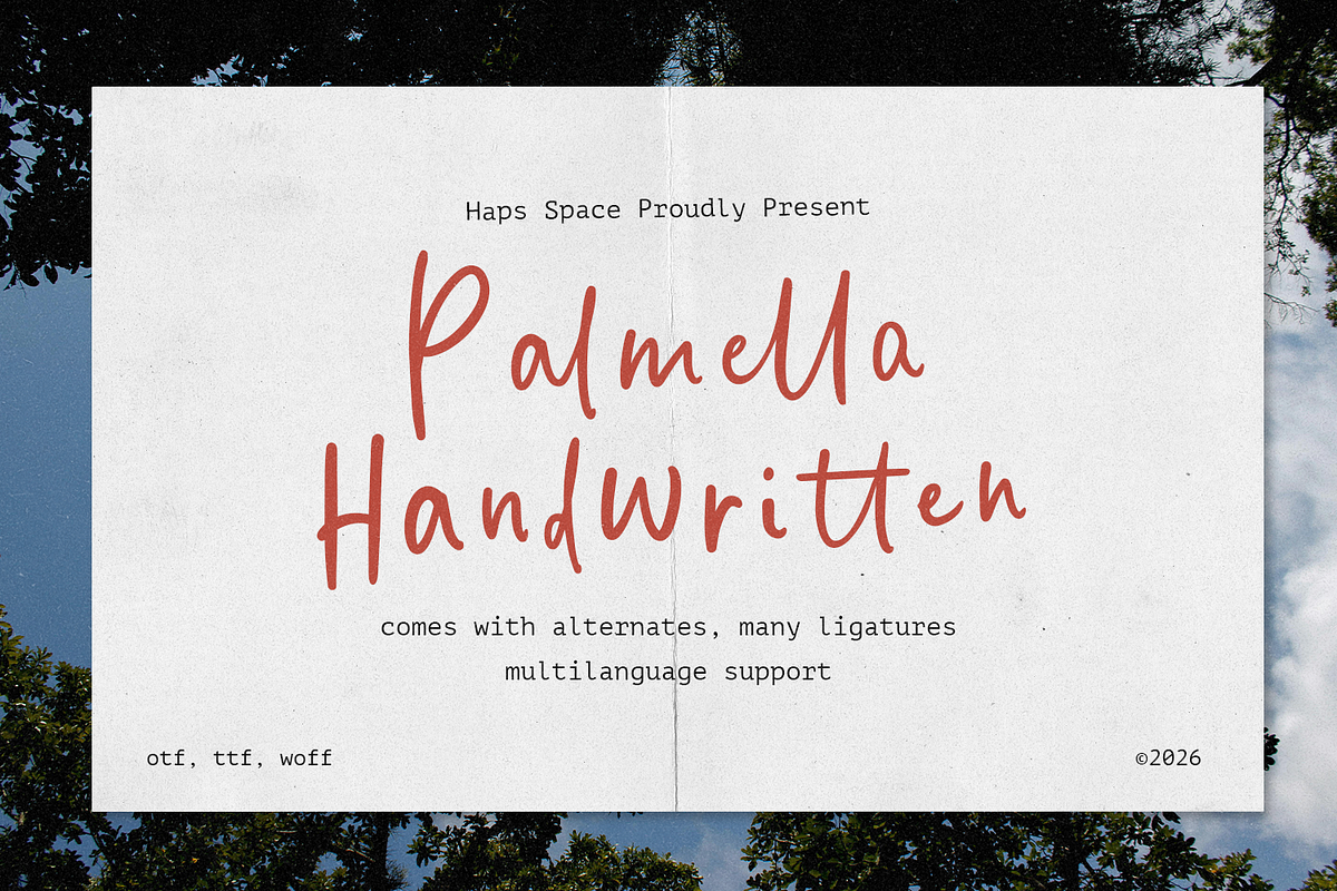 Palmella - Semi Script Handwriting, a Handwritten Font by Haps Space (Photo 1 of 12)