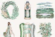 Watercolor Cozy Green Lifestyle, an Object Illustration by BusyDaydesign (Thumbnail 6 of 9)