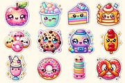 Kawaii Glitter Food Clipart Bundle, an Illustration by Dream Creation (Thumbnail 2 of 6)