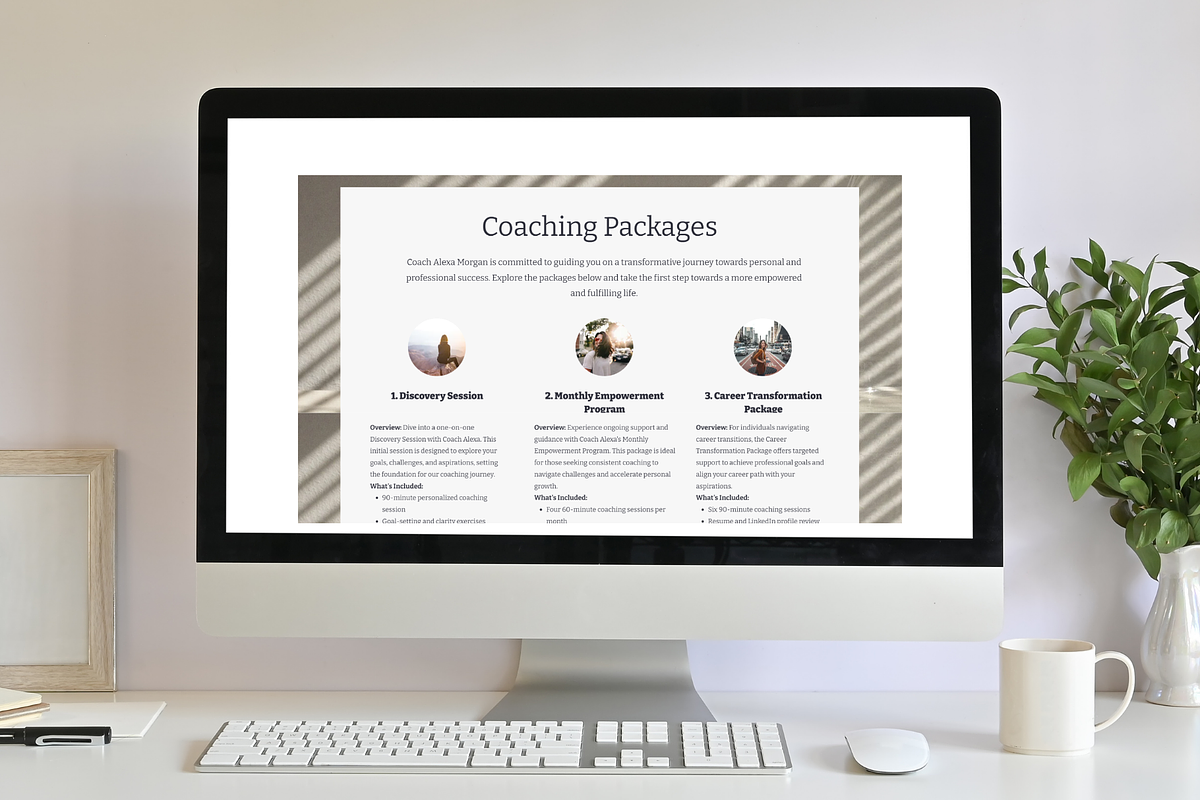 Coaching Wix Website Template, a Wix Template by Mindful Digital Co. (Photo 4 of 10)