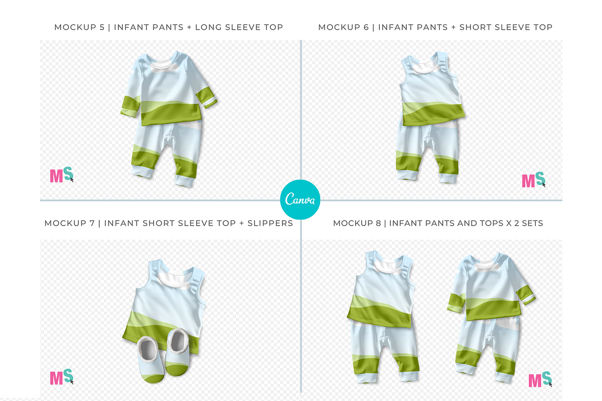 Infant Pants Top Canva Smart Mockup, an Apparel Mockup by Mockup Scene (Photo 5 of 13)