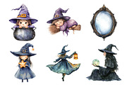Cute Witch Clipart, an Illustration by Daily.Designs (Thumbnail 2 of 5)