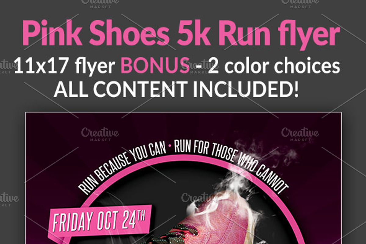 Pink Shoes 5k Run Flyer, a Flyer Template by potterDesigns (Photo 2 of 2)