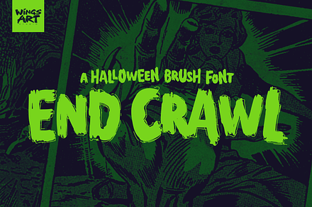 End Crawl - A Halloween Brush Font, a Font by Wingsart Studio