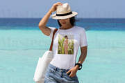 Tropical Beachy White Tshirt Mockup, a Shirt Mockup by Masters of Instagram (Thumbnail 4 of 4)