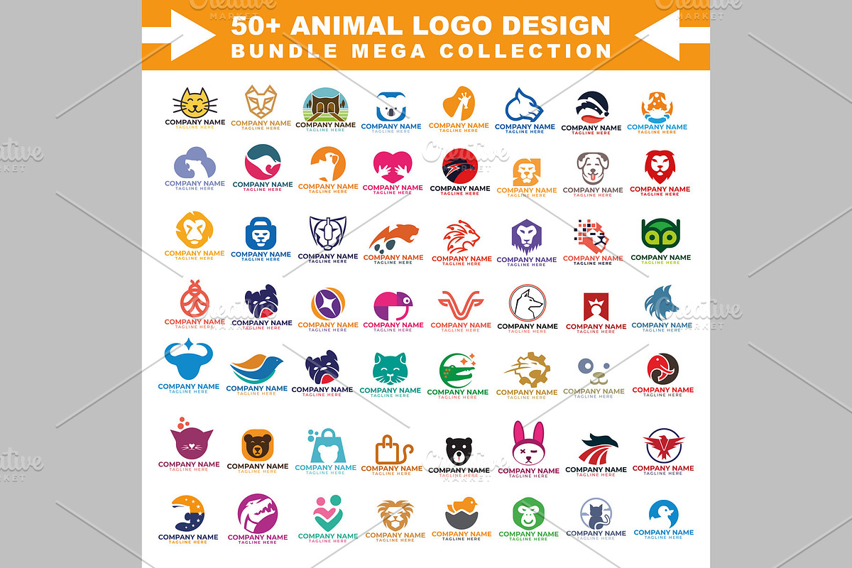 Roaring Collection 50+ Animal Logos, a Branding & Logo Template by ArmanHossen75