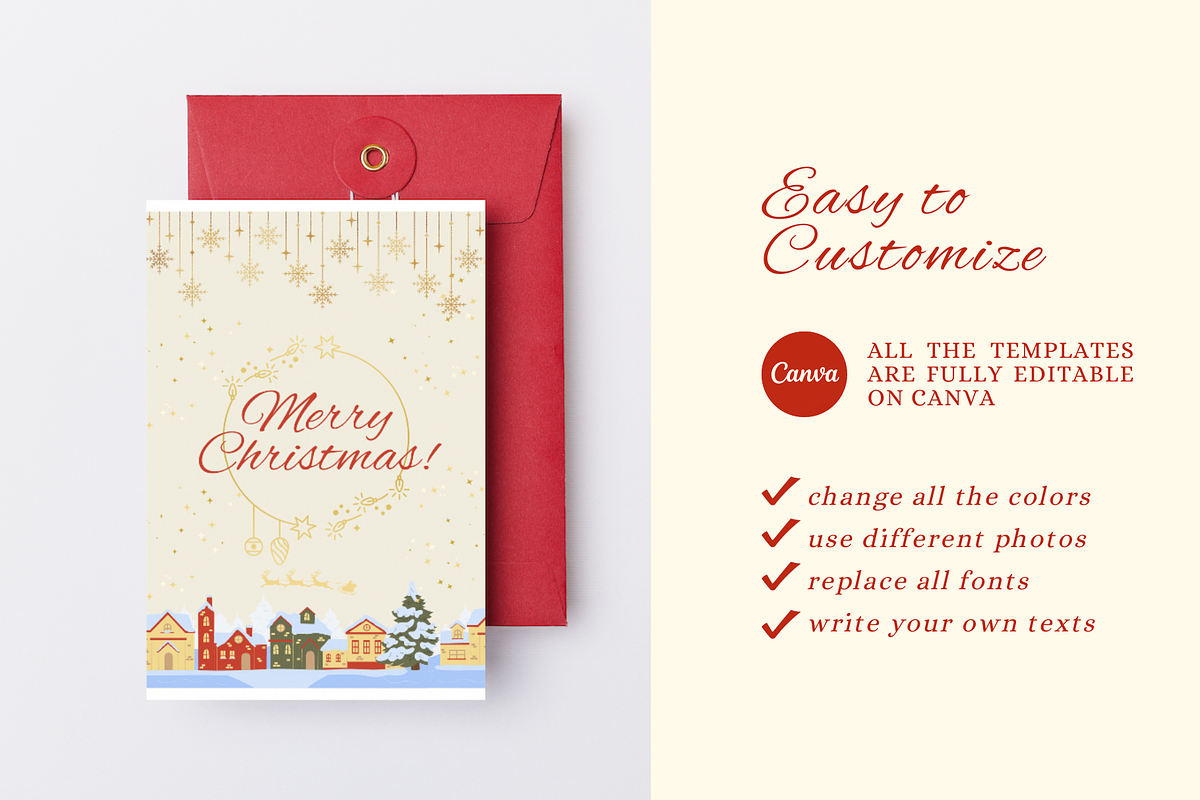 Christmas GREETING CARD CANVA TEMPLA, a Card Template by The Little Lily Studio (Photo 5 of 5)