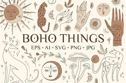 Boho Things Bundle, an Object Illustration by Annie Konst