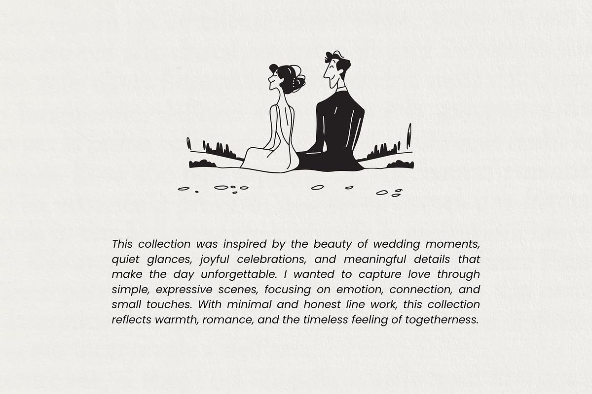 Wedding Collection: 66 Line Art Pack, a Person Illustration by Veyla (Photo 3 of 16)