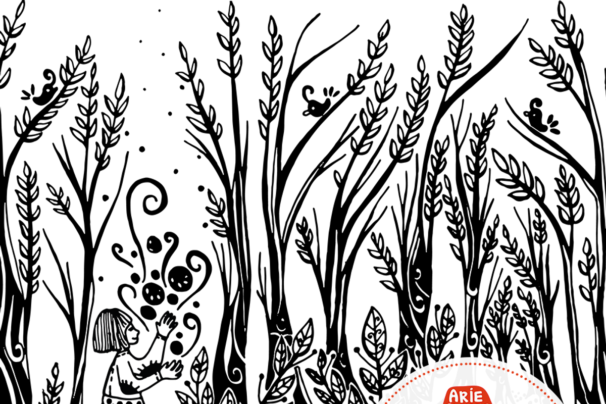 A Girl in A Forest Folk Art, an Illustration by Arie Clares (Photo 6 of 7)