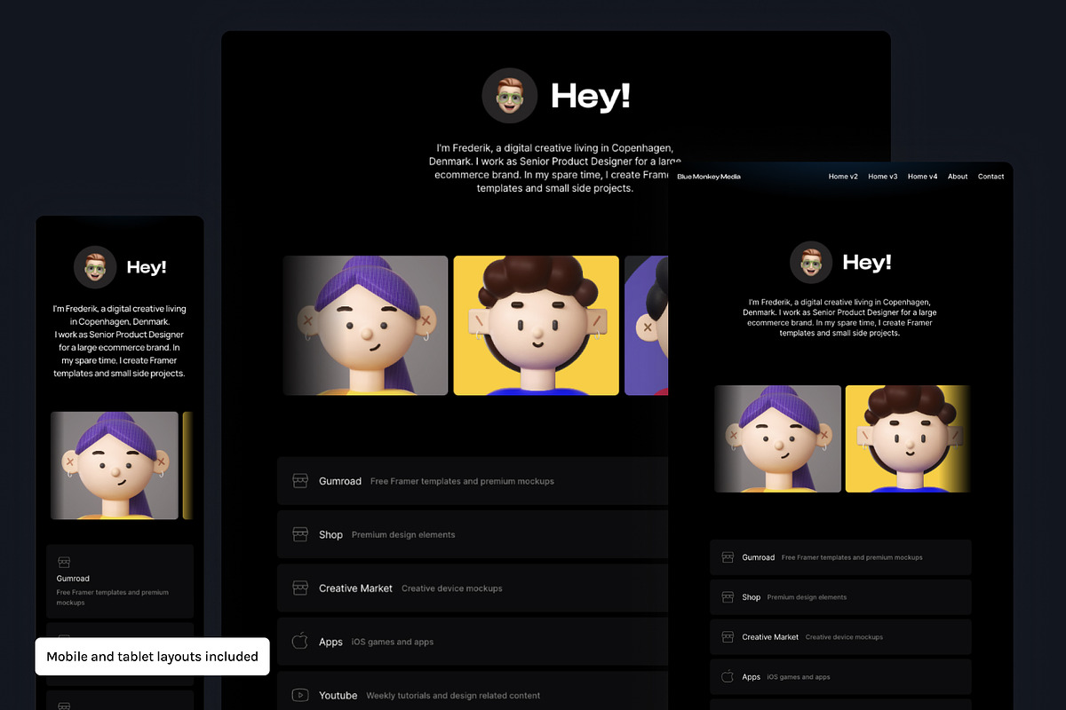 Bento Micro Portfolio - Framer, a React Template by Blue Monkey Media (Photo 3 of 6)