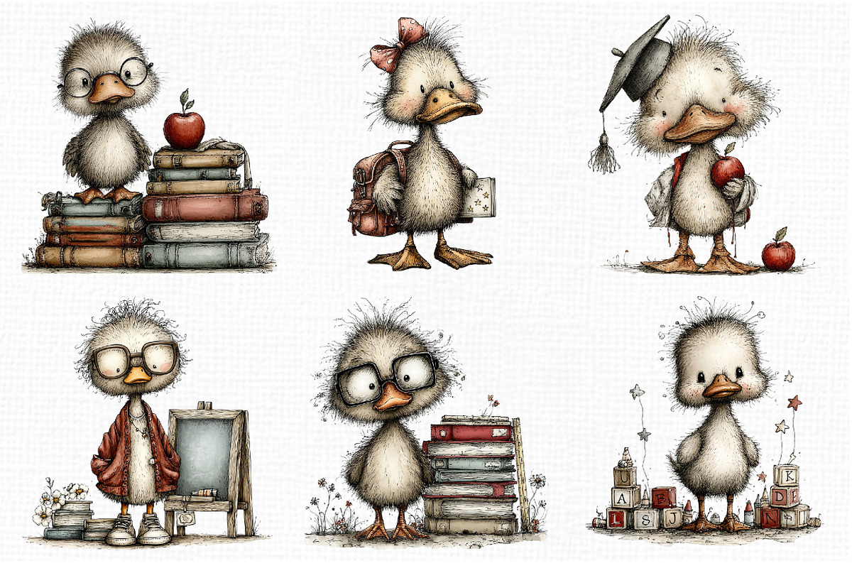 Whimsical Back to School Duck PNG, an Animal Illustration by Libby Wishes (Photo 4 of 4)