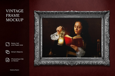 Vintage Classic Frame Mockup, a Product Mockup by Shyeno