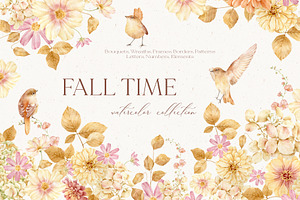 Fall Time - watercolor collection, an Illustration by Nastya.Chay