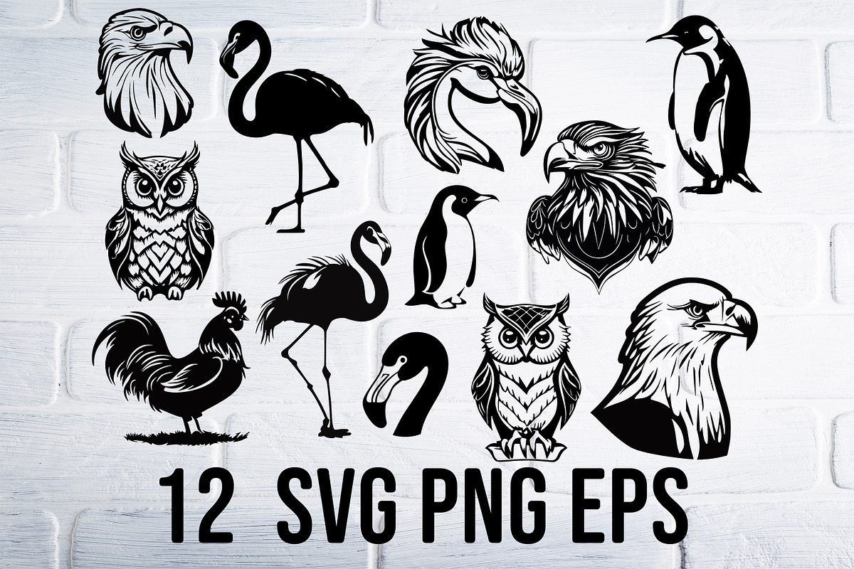Birds svg png clipart, an Animal Illustration by Bila Vorona (Photo 1 of 4)