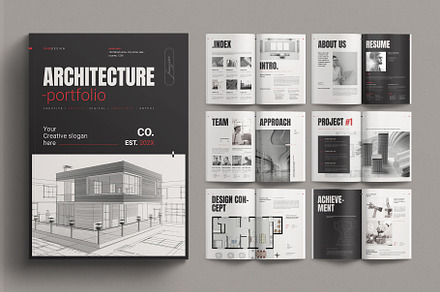 Architecture Portfolio Template, a Brochure Template by E-Type