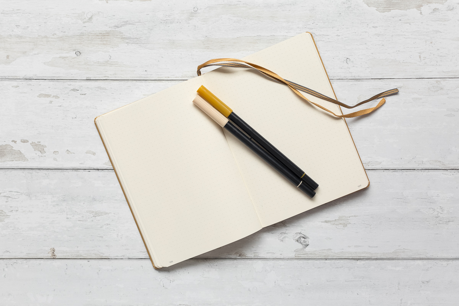 Gold Open Bullet Journal, a Business Photo by HG Photography