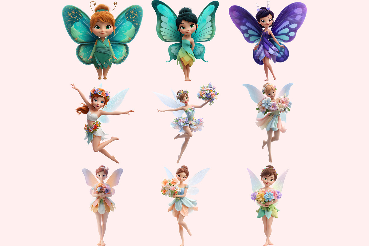 Fairy Clipart PNG Bundle, a Graphic by M9 Design (Photo 6 of 9)