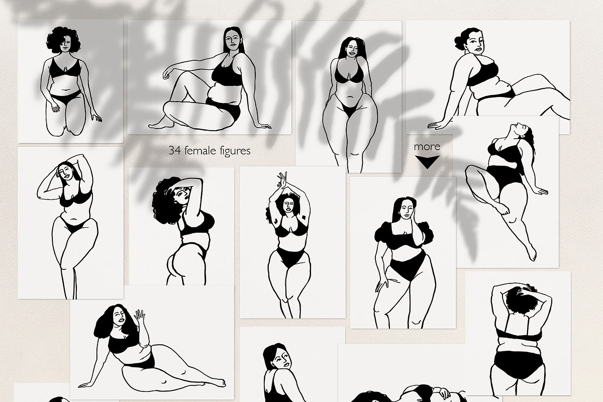 Curvy Body Positive Women Art, a Person Illustration by ArtPavo (Photo 4 of 7)