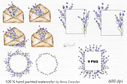 Lavender Watercolor Collection, an Object Illustration by CaraulanStore (Thumbnail 7 of 9)
