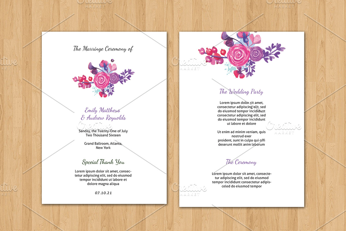 Wedding Fan Program Template, a Stationery Template by retrographix (Photo 1 of 2)