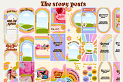 Retro Rainbow Canva Templates for IG, a Social Media Template by Dear Darling Design (Thumbnail 3 of 13)