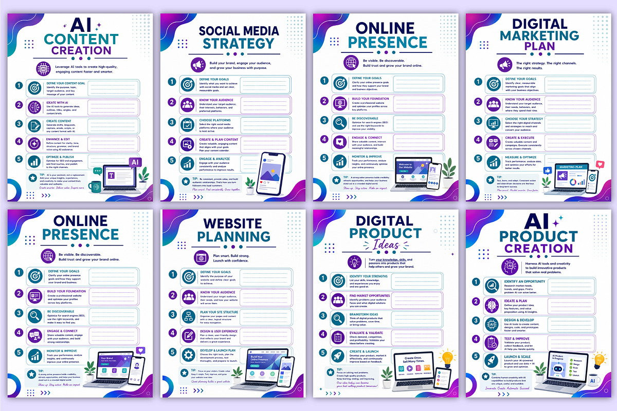 AI Digital Business Guide | Business, a Stationery Template by Mustafiz (Photo 4 of 5)