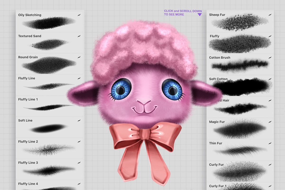 PROCREATE BABY ANIMALS PORTRAIT KIT, a Brush Add-On by AlexandraArt (Photo 11 of 13)