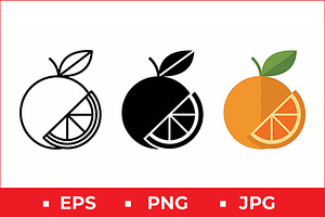Orange Fruit Icons, a Solid Icon by Artonix
