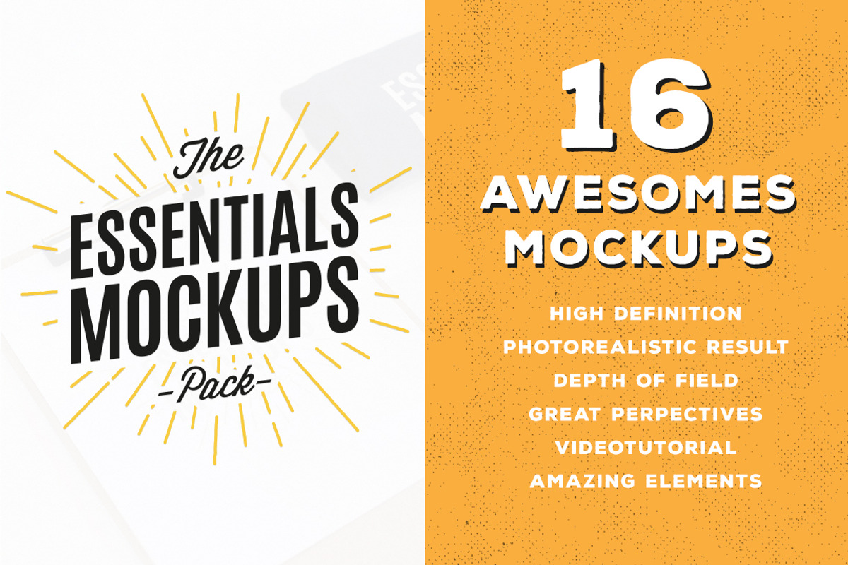16 Essentials Mockups Pack / 16 PSD, a Print Template by GraphicHero (Photo 5 of 5)