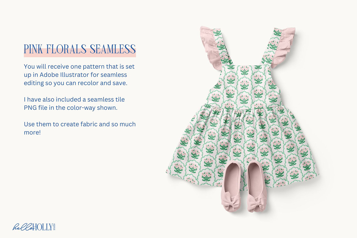 Pink Floral Grand Millennial Pattern, a Pattern Graphic by Hello Holly Studio (Photo 3 of 10)