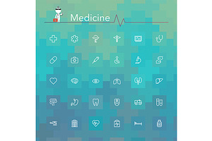 Medicine Line Icons