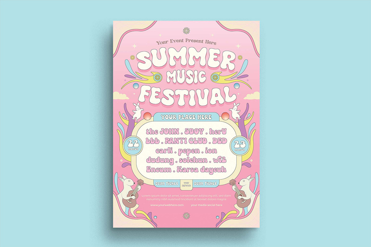 Summer Music Festival Flyer Template, a Flyer Template by megarez (Photo 1 of 3)