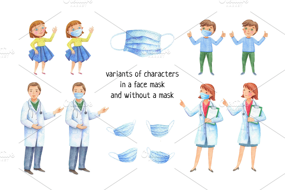 Medical watercolor clip art, a Healthcare Illustration by Kattarina Po (Photo 4 of 6)